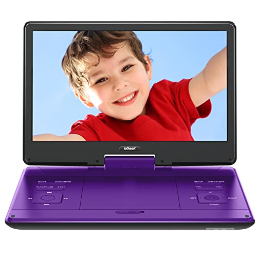 ieGeek 15.9'' Portable DVD Player with Swivel Screen - Purple