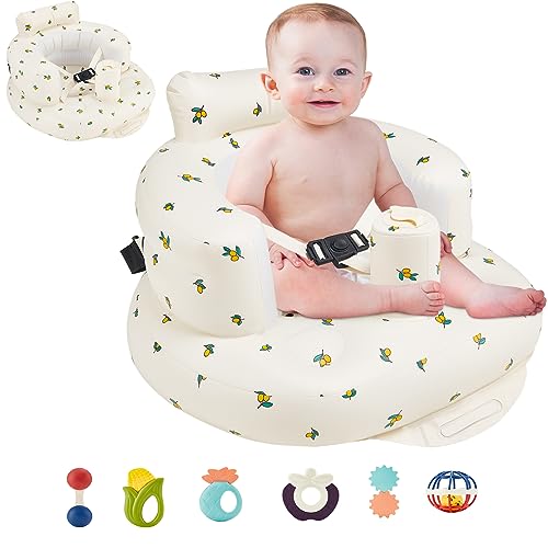 Baby Inflatable Seat with 3-Point Harness and Built-In Pump