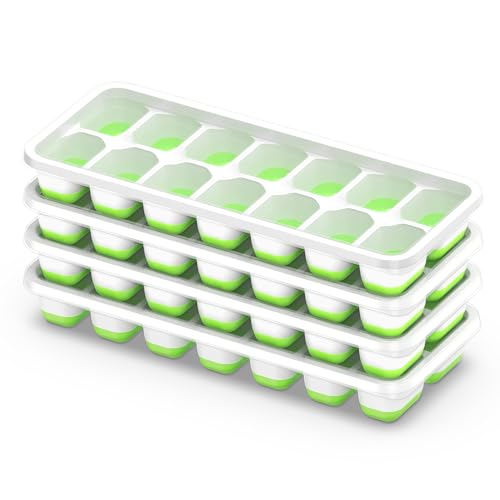 Chefaide Ice Cube Tray with Lid, 4 Pack