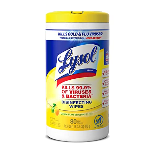 Lysol Disinfectant Wipes - Lemon and Lime Blossom, Pack of 80
