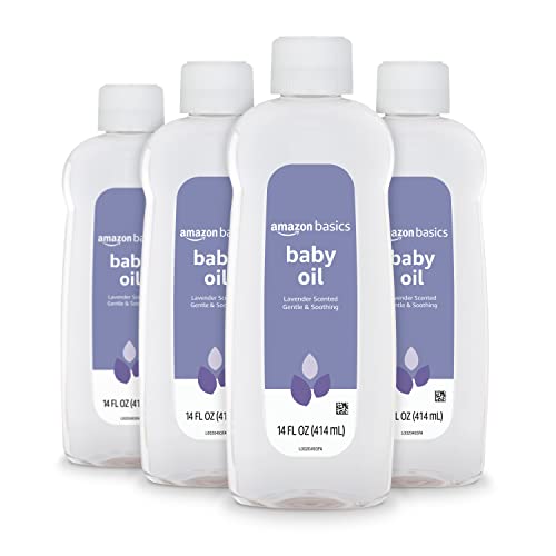 Amazon Basics Lavender Scented Baby Oil, 14 oz 4-Pack