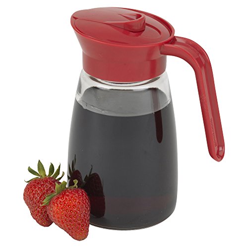 GoodCook 12 oz. Glass Syrup Dispenser - Clear/Red
