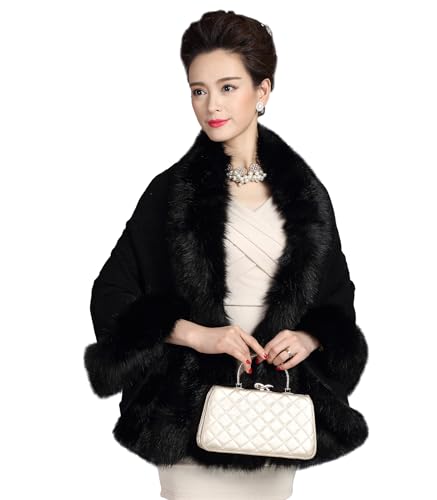 Faux Fur Shawl - Luxury White Fur Wrap for Evening Dresses