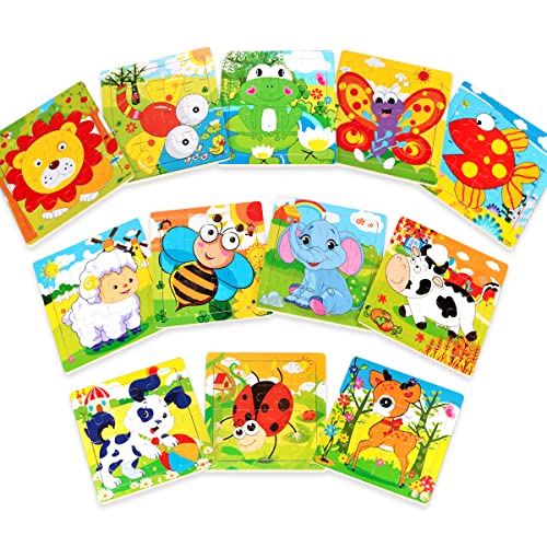 12 Pack Jigsaw Puzzles for Kids Ages 4-8