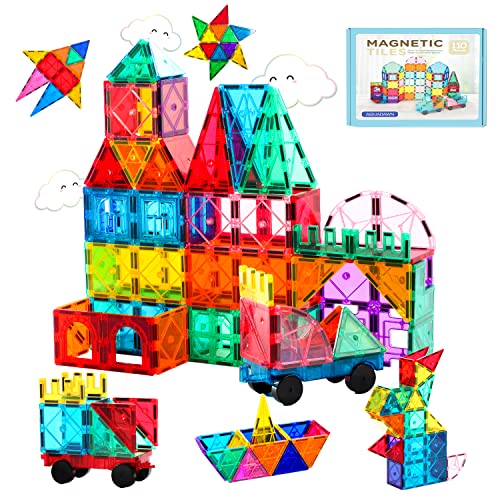 Aquadawn Magnetic Building Tiles Set with Cars