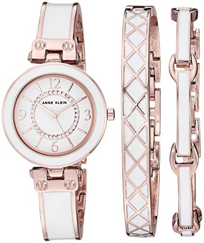 Anne Klein Glitter Bangle Watch &amp; Bracelet Set