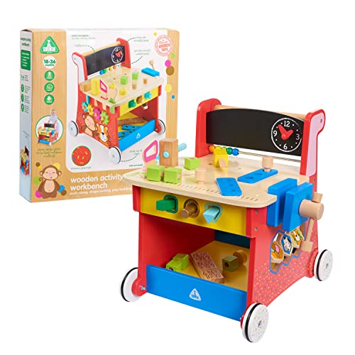 Wooden Activity Workbench for Toddlers
