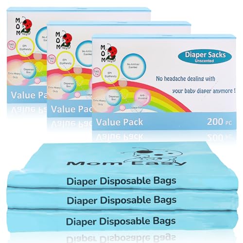 Disposable Diaper Bags, Unscented, Double Seamed - 600 Counts