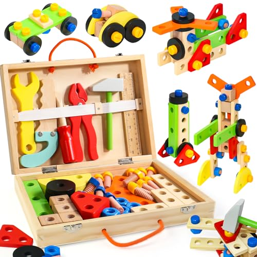 Kids Wooden Tool Set with Storage Box