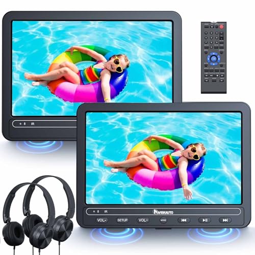 10.5" Dual Screen Portable DVD Player for Car with Rechargeable Battery