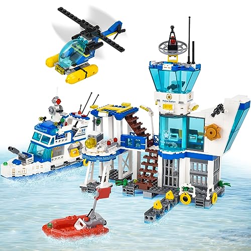 Marine Police Station Building Set with Vehicles