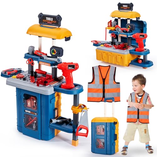 Kids Tool Bench Set with Electric Drill