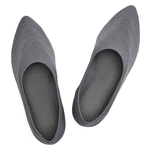 Women's Knit Pointed Toe Flats - Comfortable Slip-On Shoes