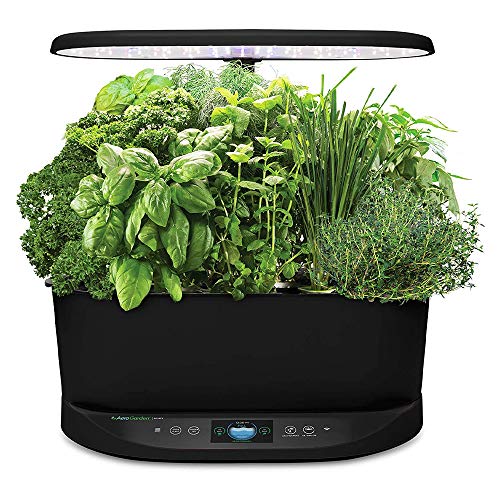 AeroGarden Bounty Indoor Hydroponic Garden with LED Grow Light, Compatible with WiFi and Alexa, Black
