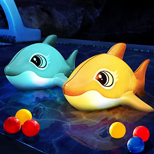 SOLPEX Solar Floating Dolphin-Shaped Pool Lights, 2 Pack