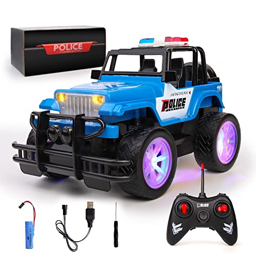 Rechargeable RC Police Car Truck Toys