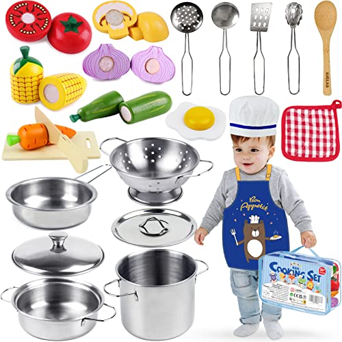 Kids Kitchen Playset with Pots and Pans
