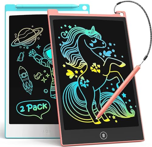 TECJOE Colorful Doodle Board Drawing Tablet for Kids (2 Pack)