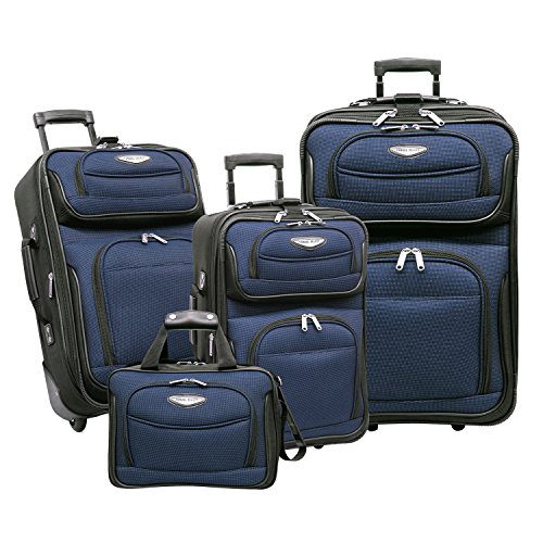Travel Select Amsterdam Expandable Rolling Upright Luggage, 4-Piece Set, Navy