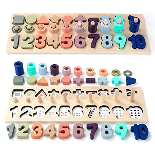 Wooden Montessori Number Stacking Toy