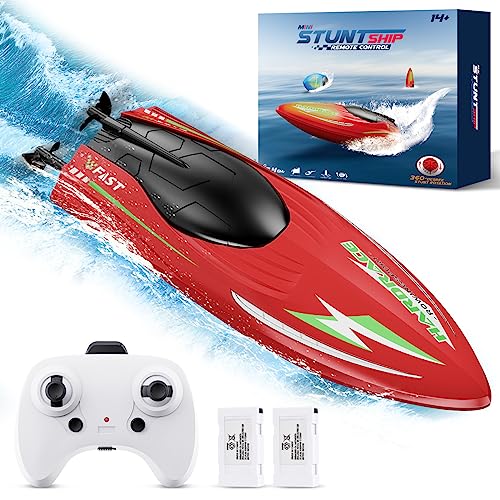 2.4GHz Stunt RC Boat with LED Lights, 2 Rechargeable Batteries