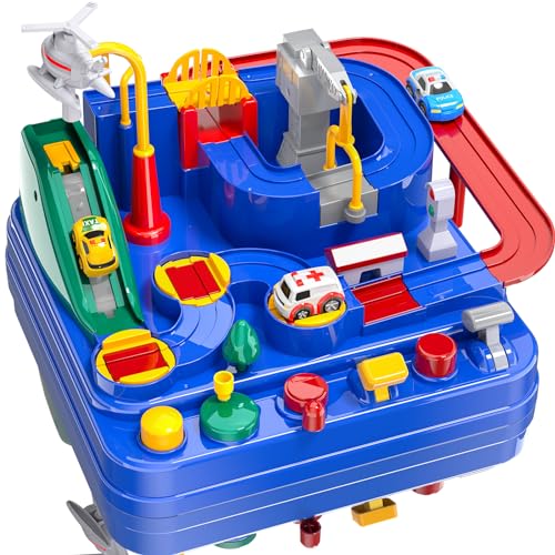 Kids Race Track Playset with 3 Mini Cars