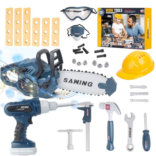 Electric Kids Tool Set with Toy Chainsaw
