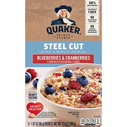 Quaker Instant Oatmeal with Cranberries and Blueberries, 8 Count Ⓤ