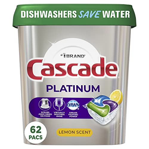 Cascade Platinum Dishwasher Detergent Pods, Lemon Scent 2-Count