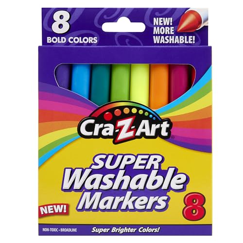 Cra-Z-Art Bold Washable Broadline Markers, 8 Counts