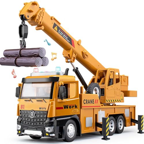 Large Crane Truck Toy with Lights and Sounds
