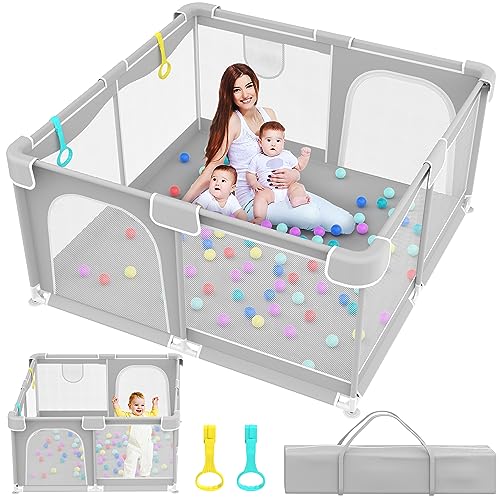 UROSULO Baby Playpen with Breathable Mesh and Safety Features for Indoor &amp; Outdoor Use