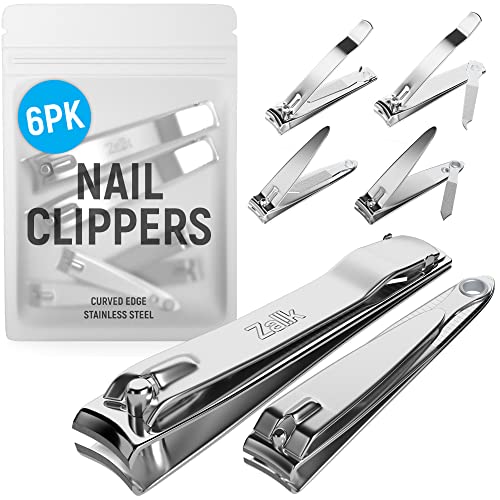6 Pack Nail Clippers Set, Premium Stainless Steel