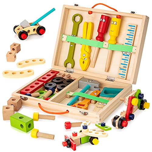 KIDWILL Wooden Toddler Tools Set For Kids