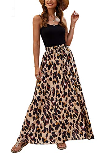 Women's Leopard Print Chiffon Maxi Skirt
