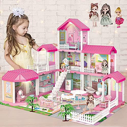 Dollhouse Building Toy Set with 5 Lights