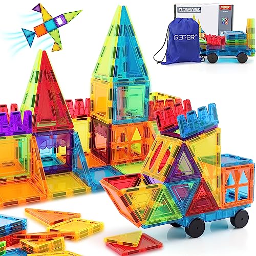 GEPER Magnetic Tiles Building Blocks for Kids